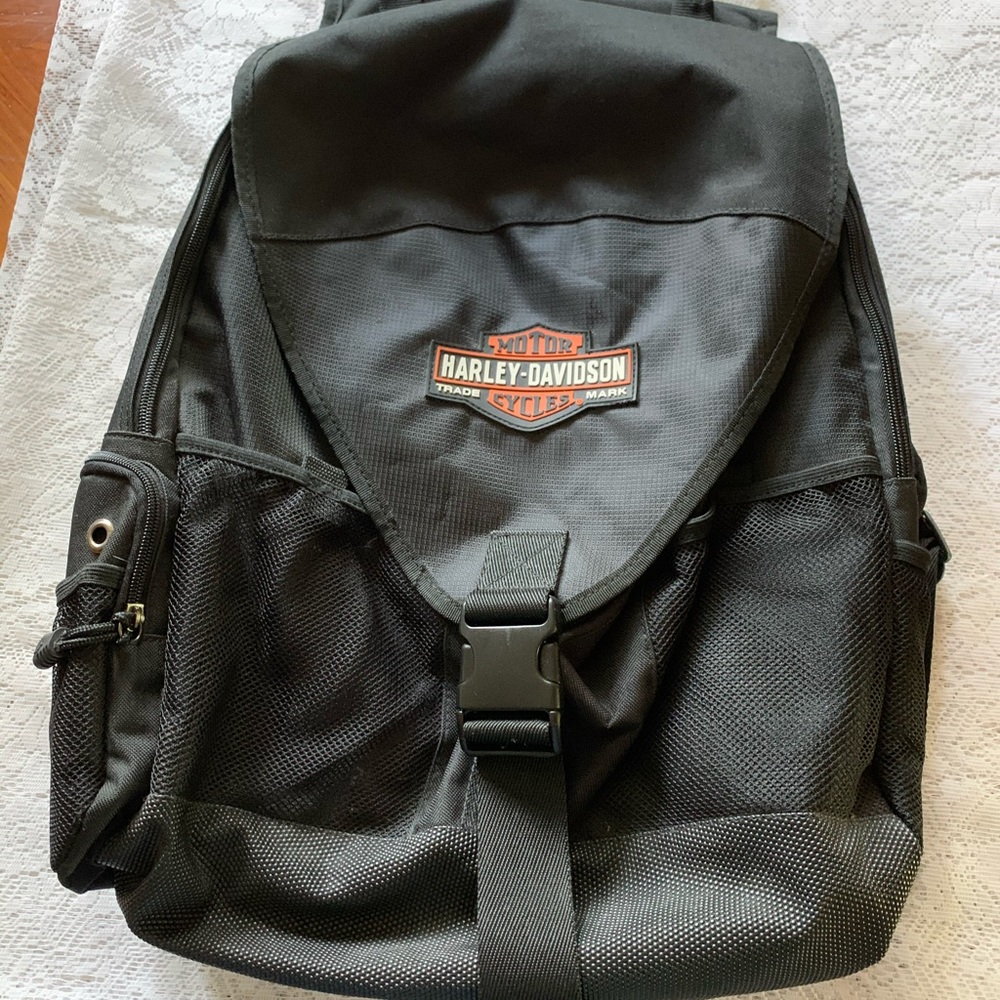 Harley helmet carry black backpack